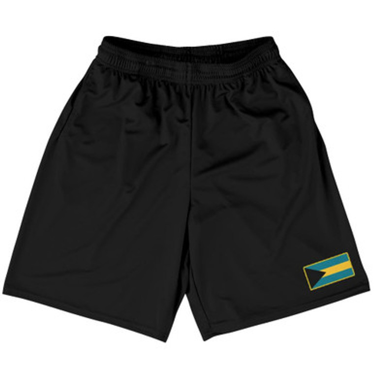 Bahamas Country Heritage Flag Basketball Practice Shorts Made In USA by Ultras