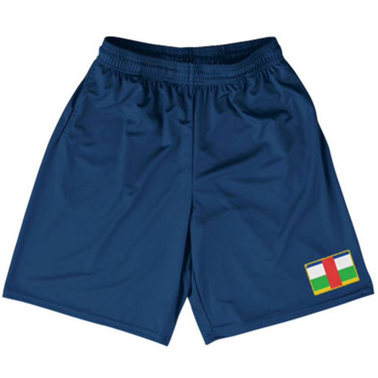 Central African Republic Country Heritage Flag Basketball Practice Shorts Made In USA by Ultras