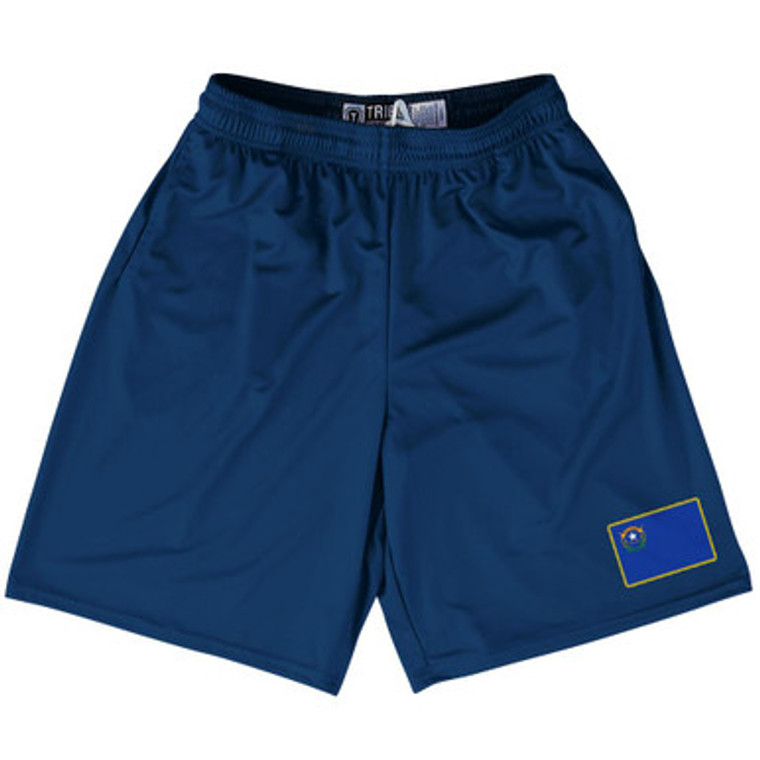 Nevada State Heritage Flag Lacrosse Shorts Made in USA by Ultras