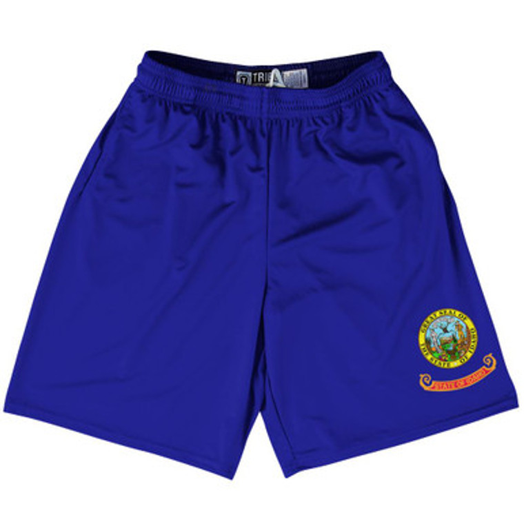 Idaho US State Flag Lacrosse Shorts Made In USA by Lacrosse Shorts