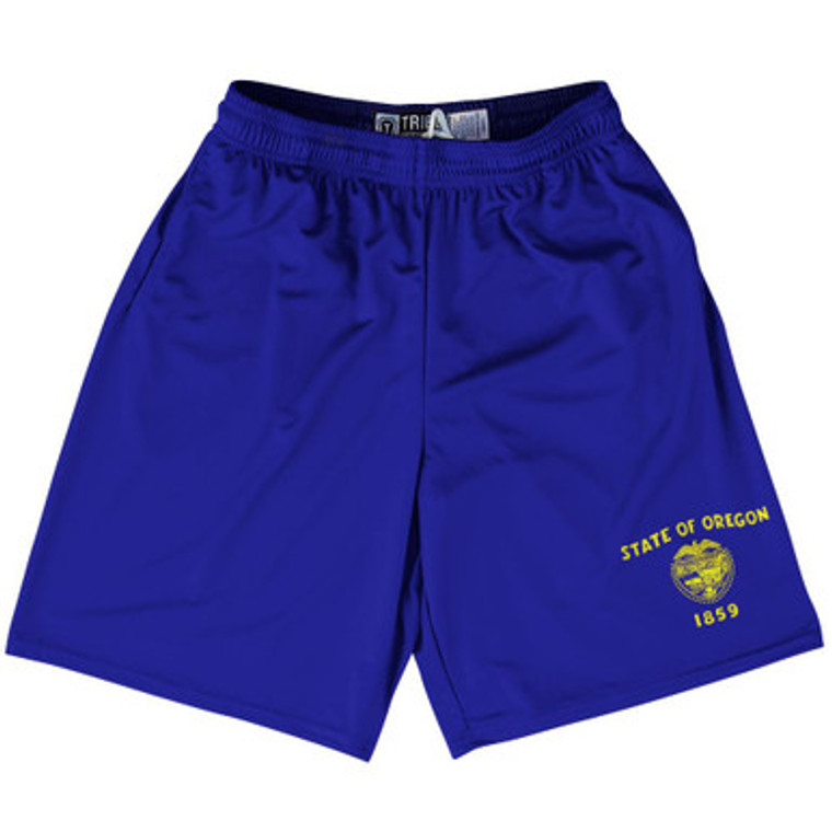 Oregon US State Flag Lacrosse Shorts Made In USA by Lacrosse Shorts
