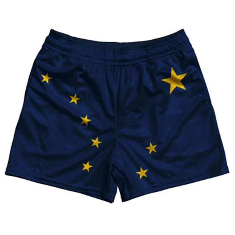 Alaska US State Flag Rugby Shorts Made In USA by Rugby Shorts