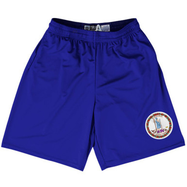 Virginia US State Flag Lacrosse Shorts Made In USA by Lacrosse Shorts