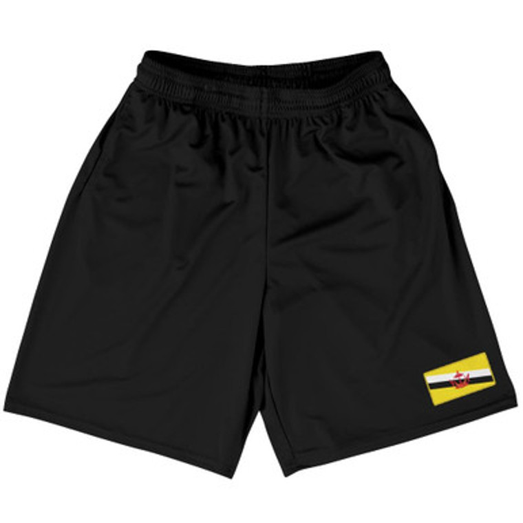 Brunei Country Heritage Flag Basketball Practice Shorts Made In USA by Ultras