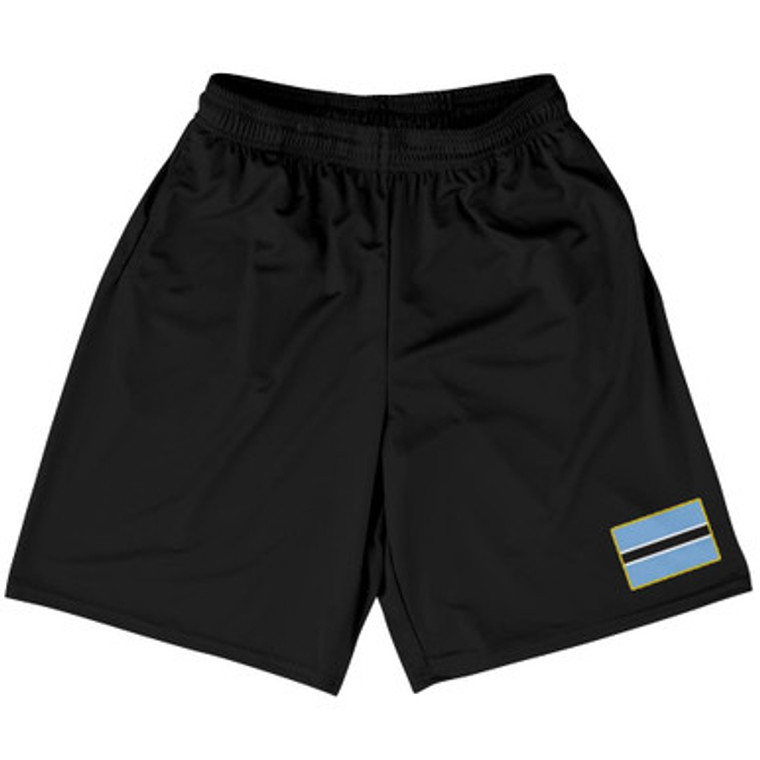 Botswana Country Heritage Flag Basketball Practice Shorts Made In USA by Ultras