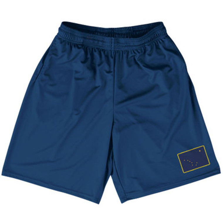 Alaska State Heritage Flag Basketball Practice Shorts Made In USA by Ultras