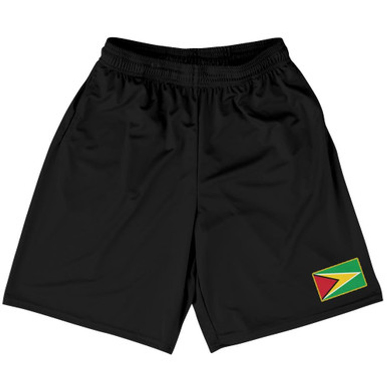 Guyana Country Heritage Flag Basketball Practice Shorts Made In USA by Ultras