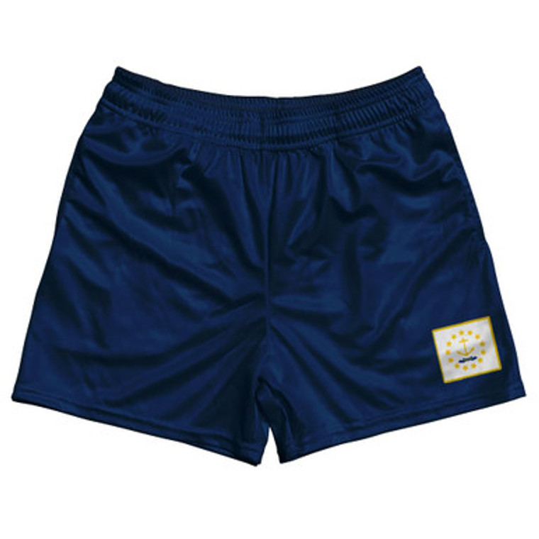 Rhode Island State Heritage Flag Rugby Shorts Made in USA by Ultras