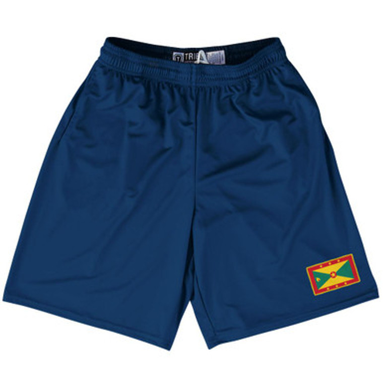 Grenada Country Heritage Flag Lacrosse Shorts Made In USA by Ultras