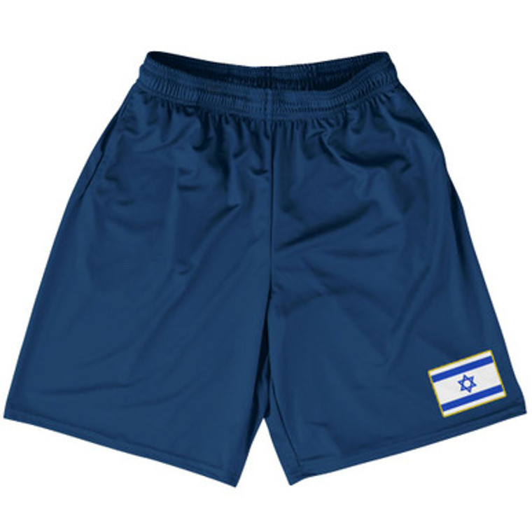 Israel Country Heritage Flag Basketball Practice Shorts Made In USA by Ultras