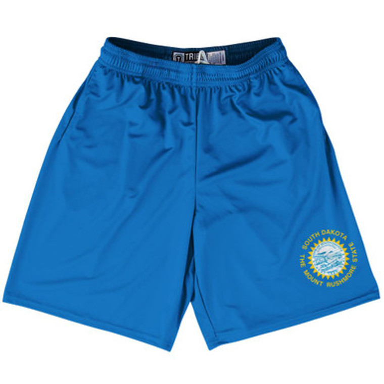 South Dakota US State Flag Lacrosse Shorts Made In USA by Lacrosse Shorts