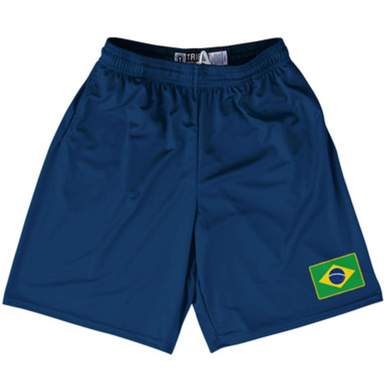 Brazil Country Heritage Flag Lacrosse Shorts Made In USA by Ultras