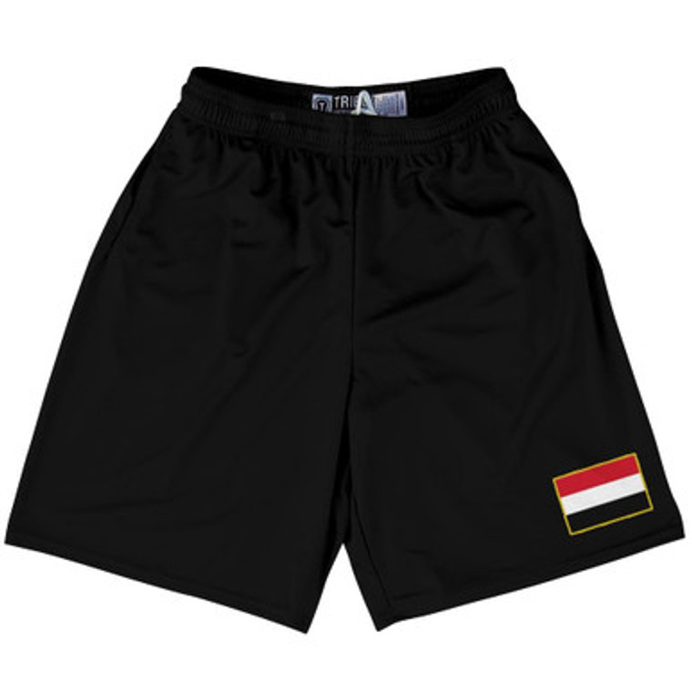 Yemen Country Heritage Flag Lacrosse Shorts Made In USA by Ultras