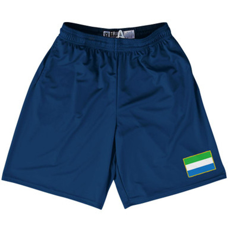 Sierra Leone Country Heritage Flag Lacrosse Shorts Made In USA by Ultras