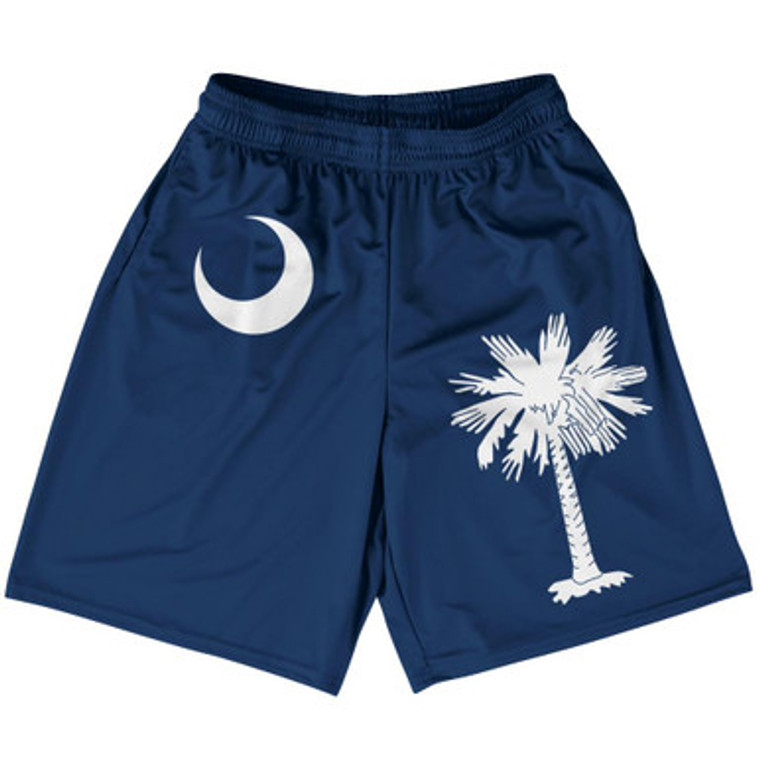 South Carolina US State Flag Basketball Practice Shorts Made In USA by Basketball Shorts