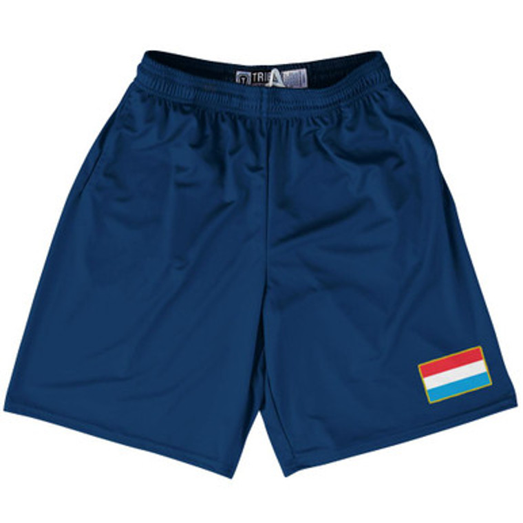 Luxembourg Country Heritage Flag Lacrosse Shorts Made In USA by Ultras