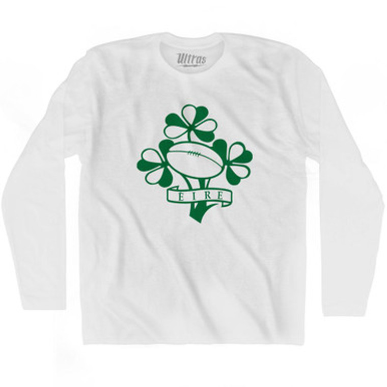 Ireland Eire Rugby Clover Adult Cotton Long Sleeve T-Shirt by Ultras