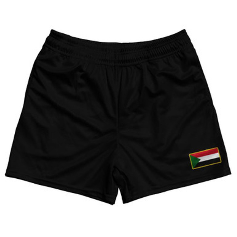 Sudan Country Heritage Flag Rugby Shorts Made In USA by Ultras