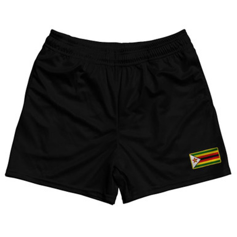 Zimbabwe Country Heritage Flag Rugby Shorts Made In USA by Ultras