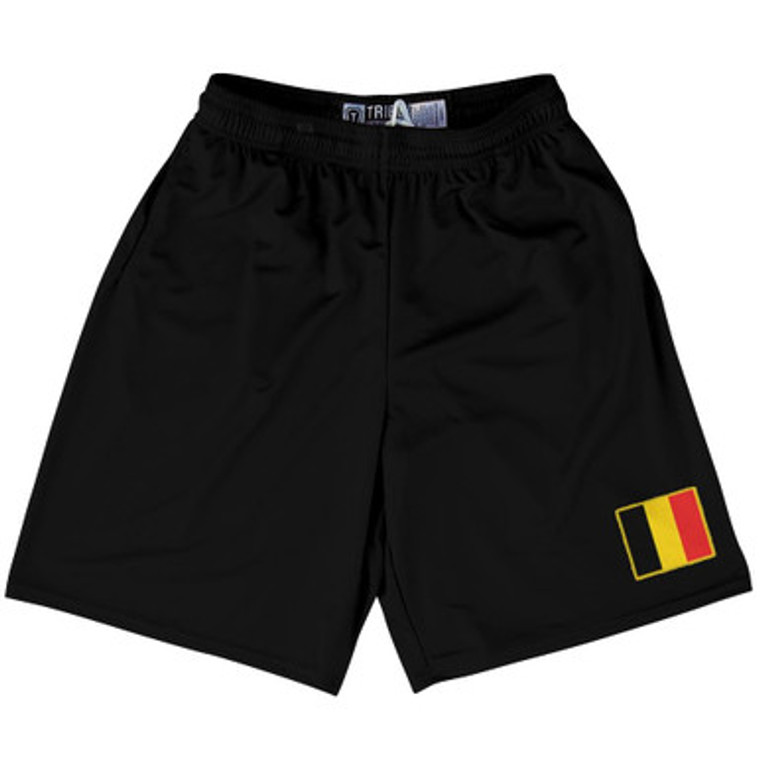 Belgium Country Heritage Flag Lacrosse Shorts Made In USA by Ultras