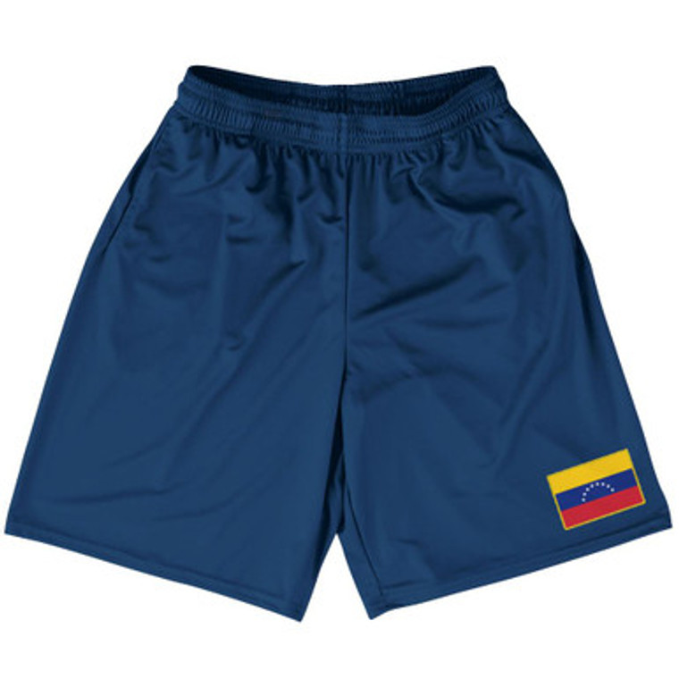 Venezuela Country Heritage Flag Basketball Practice Shorts Made In USA by Ultras