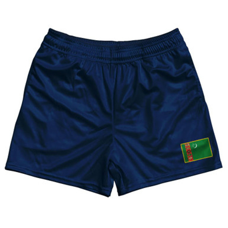 Turkmenistan Country Heritage Flag Rugby Shorts Made In USA by Ultras
