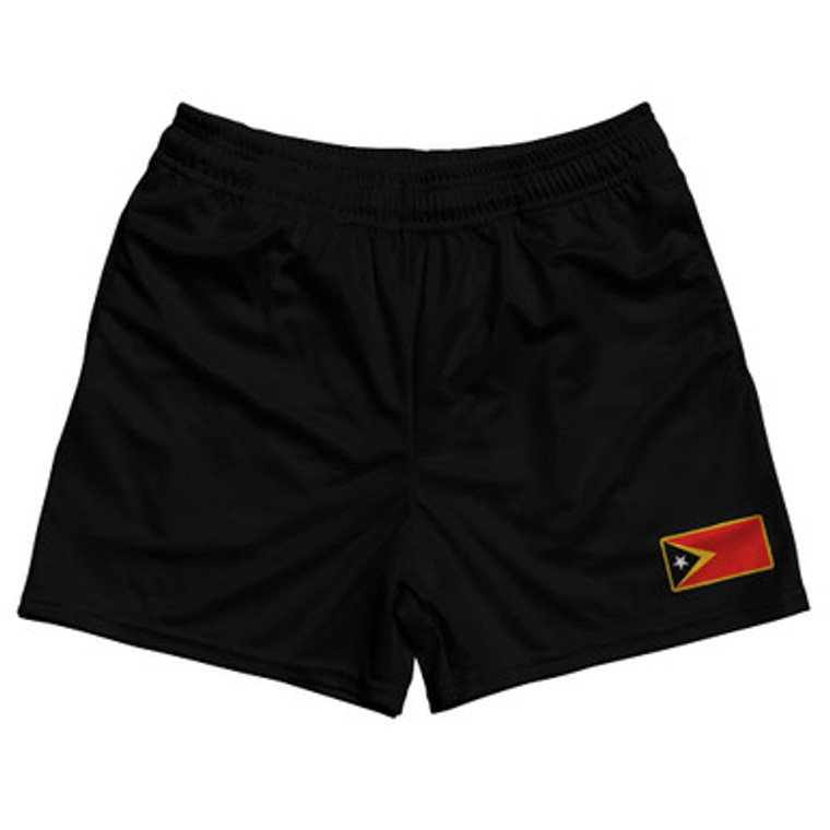 East Timor Country Heritage Flag Rugby Shorts Made In USA by Ultras