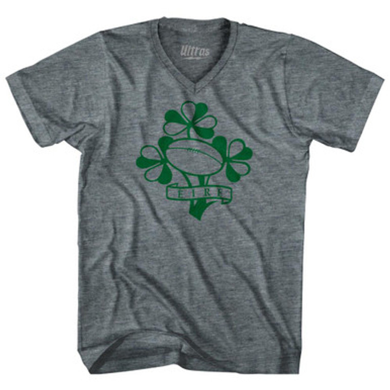 Ireland Eire Rugby Clover Tri-Blend V-Neck Womens Junior Cut T-Shirt by Ultras