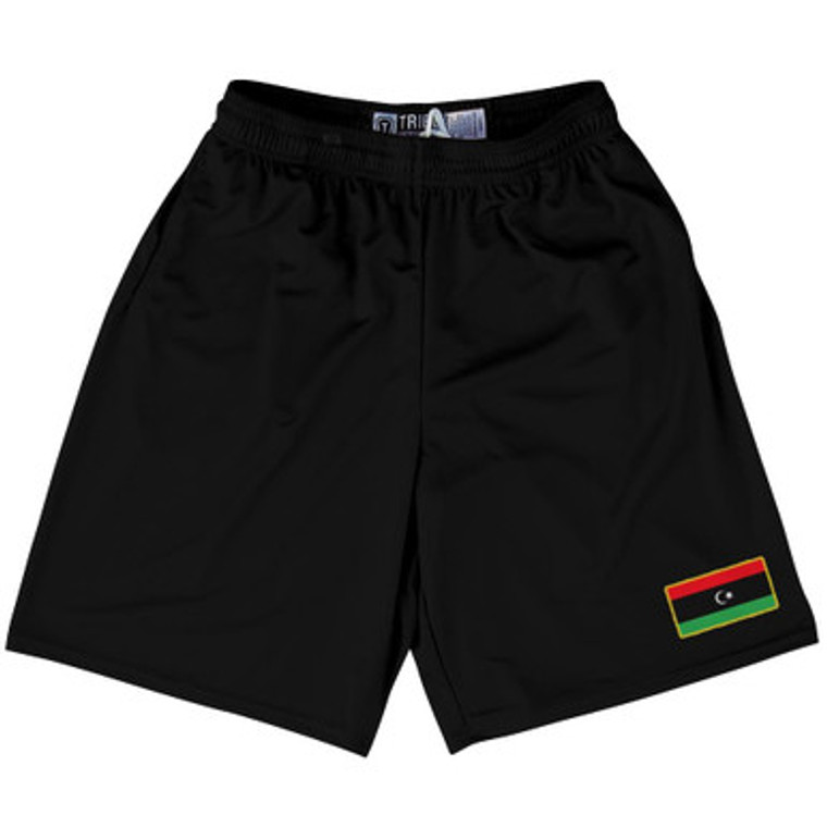 Libya Country Heritage Flag Lacrosse Shorts Made In USA by Ultras