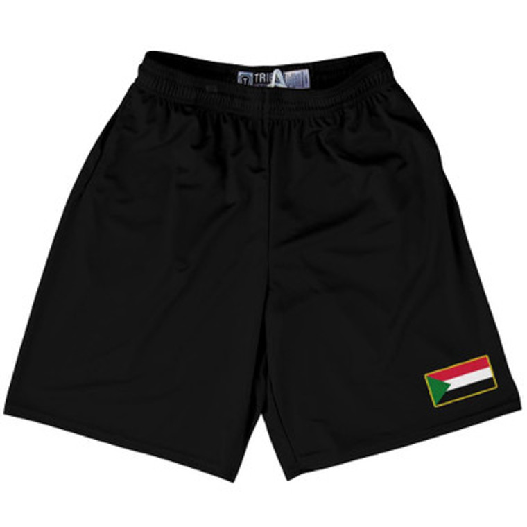 Sudan Country Heritage Flag Lacrosse Shorts Made In USA by Ultras
