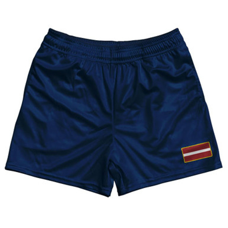 Latvia Country Heritage Flag Rugby Shorts Made In USA by Ultras