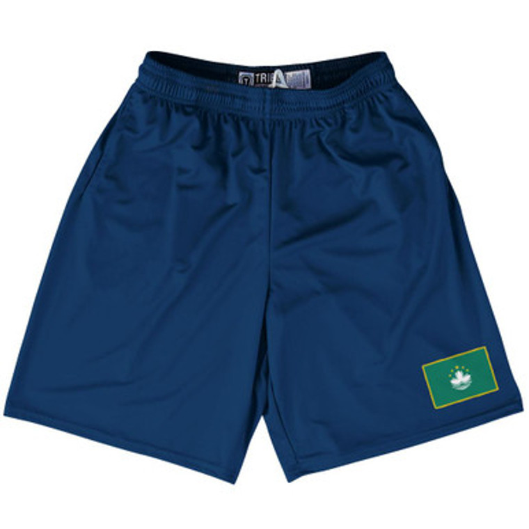 Macau Country Heritage Flag Lacrosse Shorts Made In USA by Ultras