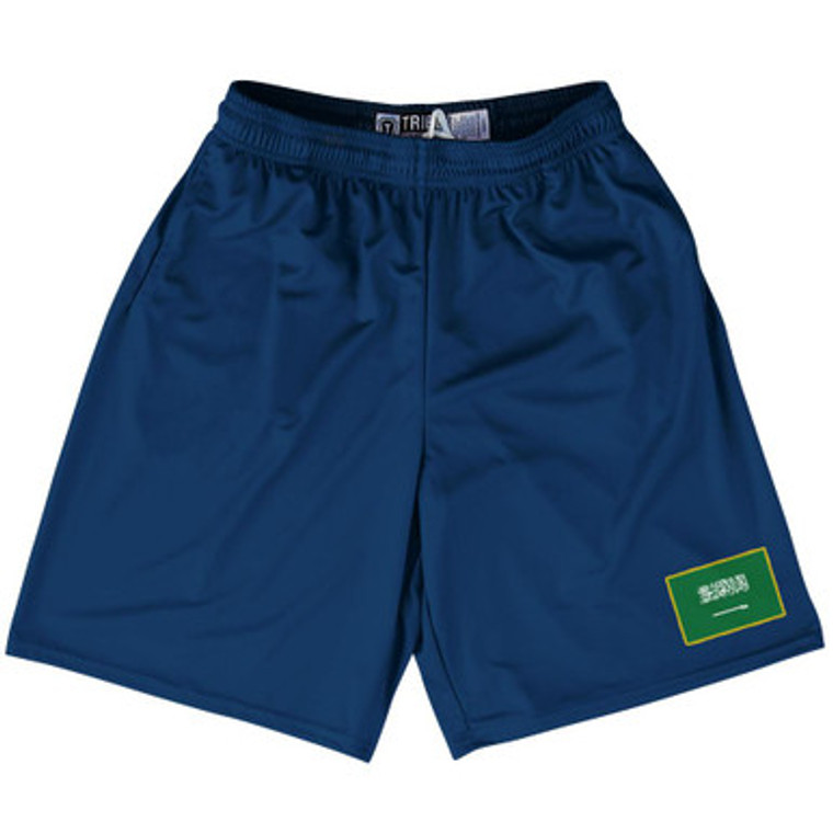 Saudi Arabia Country Heritage Flag Lacrosse Shorts Made In USA by Ultras