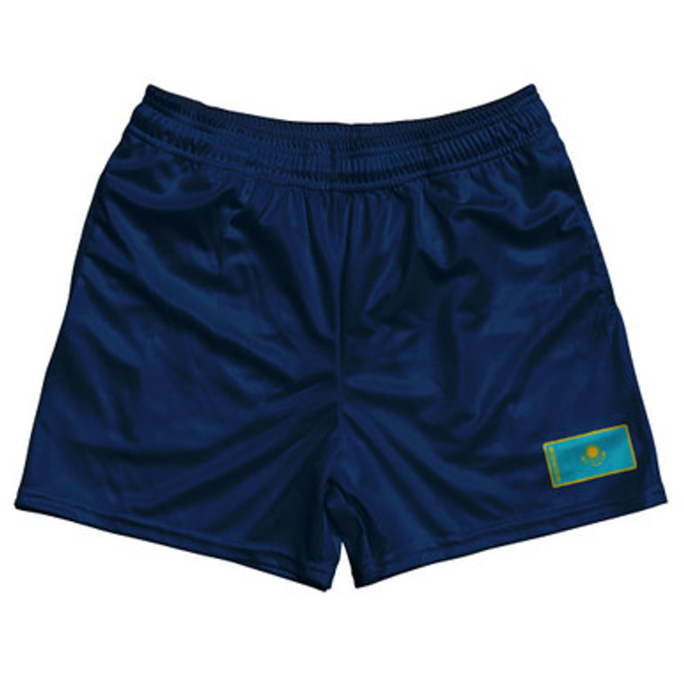 Kazakhstan Country Heritage Flag Rugby Shorts Made In USA by Ultras