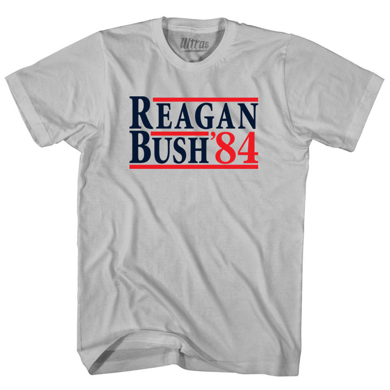 Reagan Bush 84 Adult Cotton T-shirt - Cool Grey