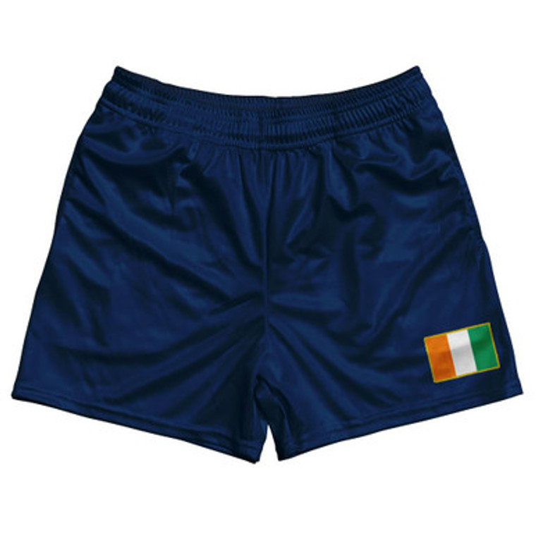 Ivory Coast Country Heritage Flag Rugby Shorts Made In USA by Ultras
