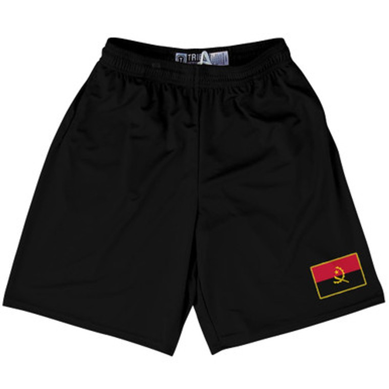 Angola Country Heritage Flag Lacrosse Shorts Made In USA by Ultras