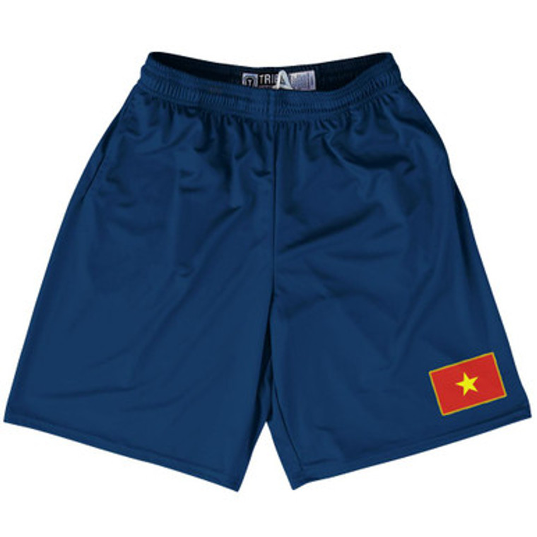 Vietnam Country Heritage Flag Lacrosse Shorts Made In USA by Ultras