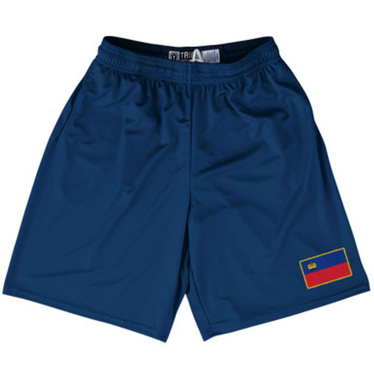 Liechtenstein Country Heritage Flag Lacrosse Shorts Made In USA by Ultras