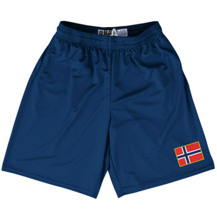 Norway Country Heritage Flag Lacrosse Shorts Made In USA by Ultras