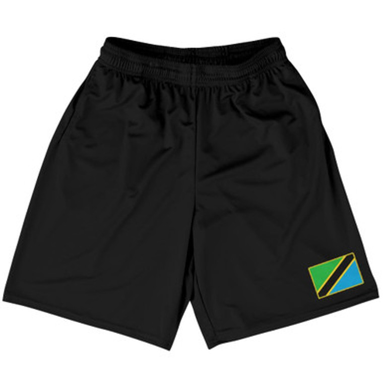 Tanzania Country Heritage Flag Basketball Practice Shorts Made In USA by Ultras