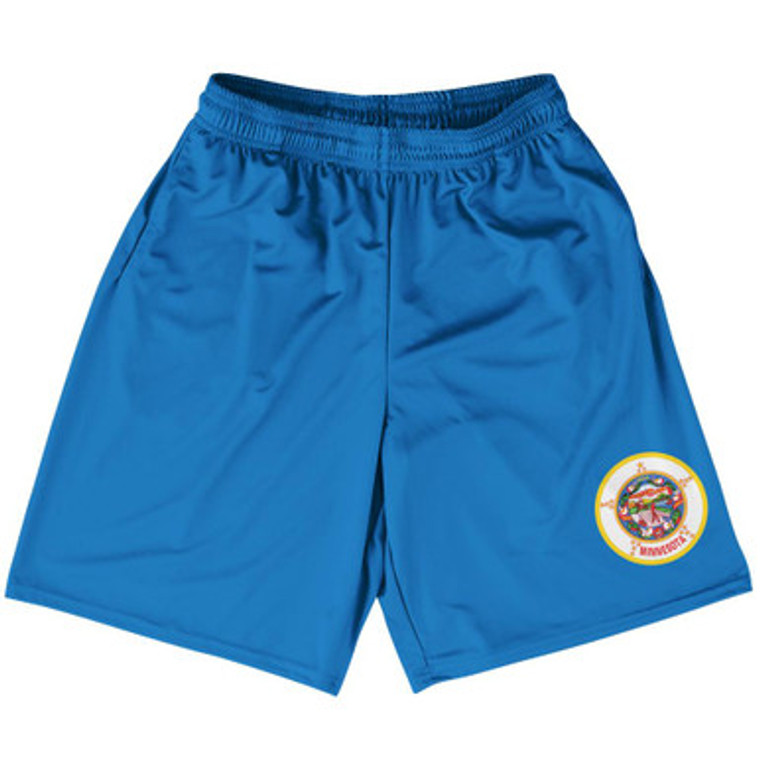 Minnesota US State Flag Basketball Practice Shorts Made In USA by Basketball Shorts