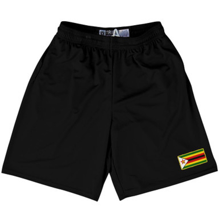 Zimbabwe Country Heritage Flag Lacrosse Shorts Made In USA by Ultras
