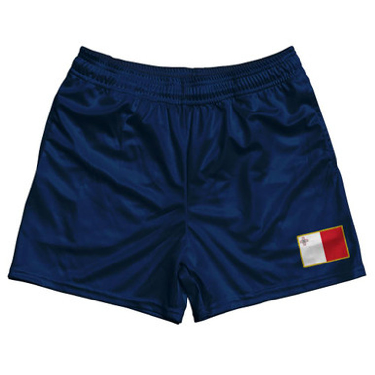 Malta Country Heritage Flag Rugby Shorts Made In USA by Ultras