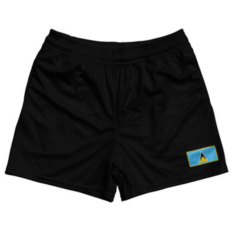 Saint Lucia Country Heritage Flag Rugby Shorts Made In USA by Ultras