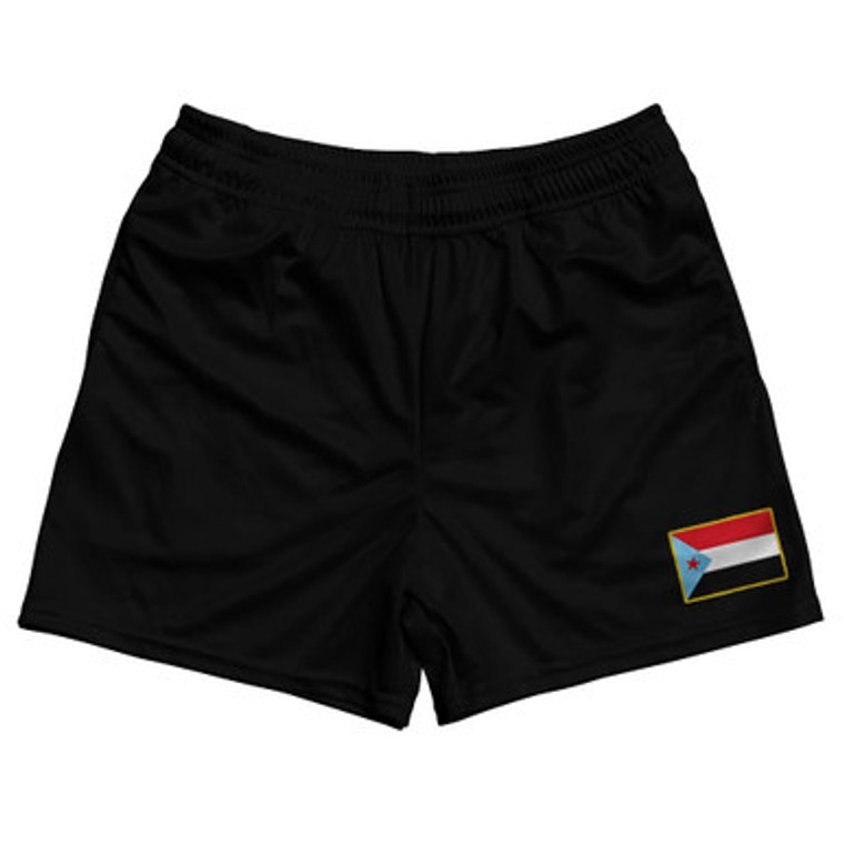 South Yemen Country Heritage Flag Rugby Shorts Made In USA by Ultras