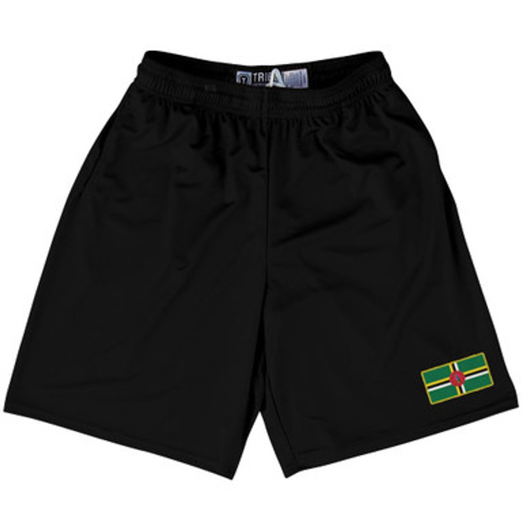 Dominica Country Heritage Flag Lacrosse Shorts Made In USA by Ultras