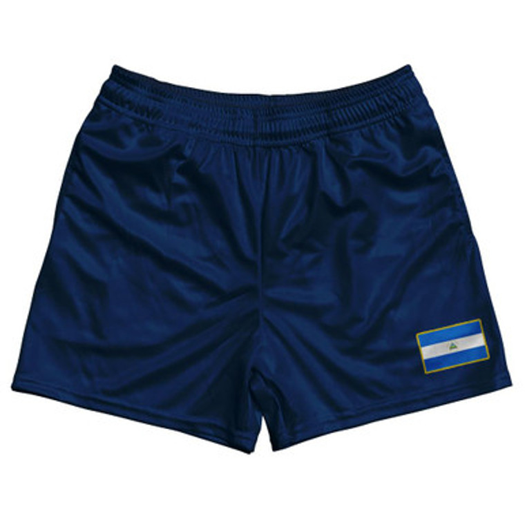 Nicaragua Country Heritage Flag Rugby Shorts Made In USA by Ultras