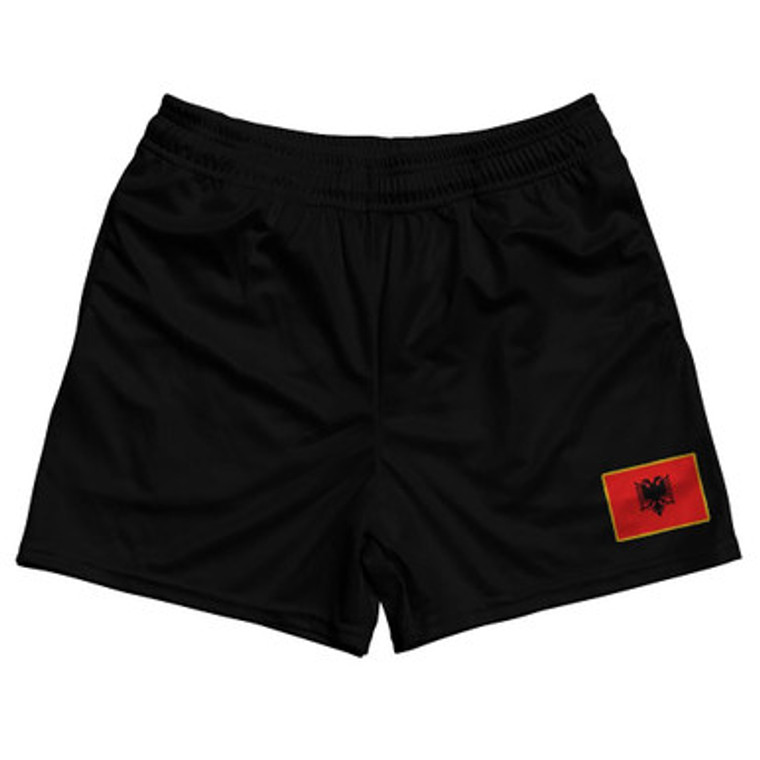 Albania Country Heritage Flag Rugby Shorts Made In USA by Ultras