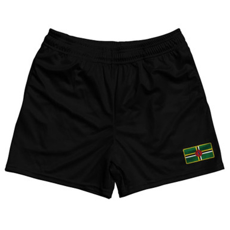 Dominica Country Heritage Flag Rugby Shorts Made In USA by Ultras